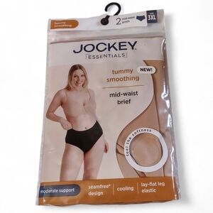 Jockey Tan Tummy Smoothing Seamless Panties Mid-Waist Briefs Intimates 3XL 2pk